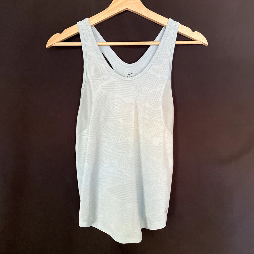 Nike Dri-Fit aqua blue racerback workout tank top women's size small lightweight